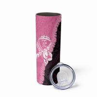 Personalised Polynesia Breast Cancer Awareness Skinny Tumbler Fight With Hope Pink Ribbon Boxing Gloves LT14 - Polynesian Pride