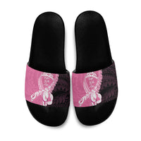 Polynesia Breast Cancer Awareness Slide Sandals Fight With Hope Pink Ribbon Boxing Gloves LT14 Pink - Polynesian Pride