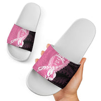 Polynesia Breast Cancer Awareness Slide Sandals Fight With Hope Pink Ribbon Boxing Gloves LT14 - Polynesian Pride