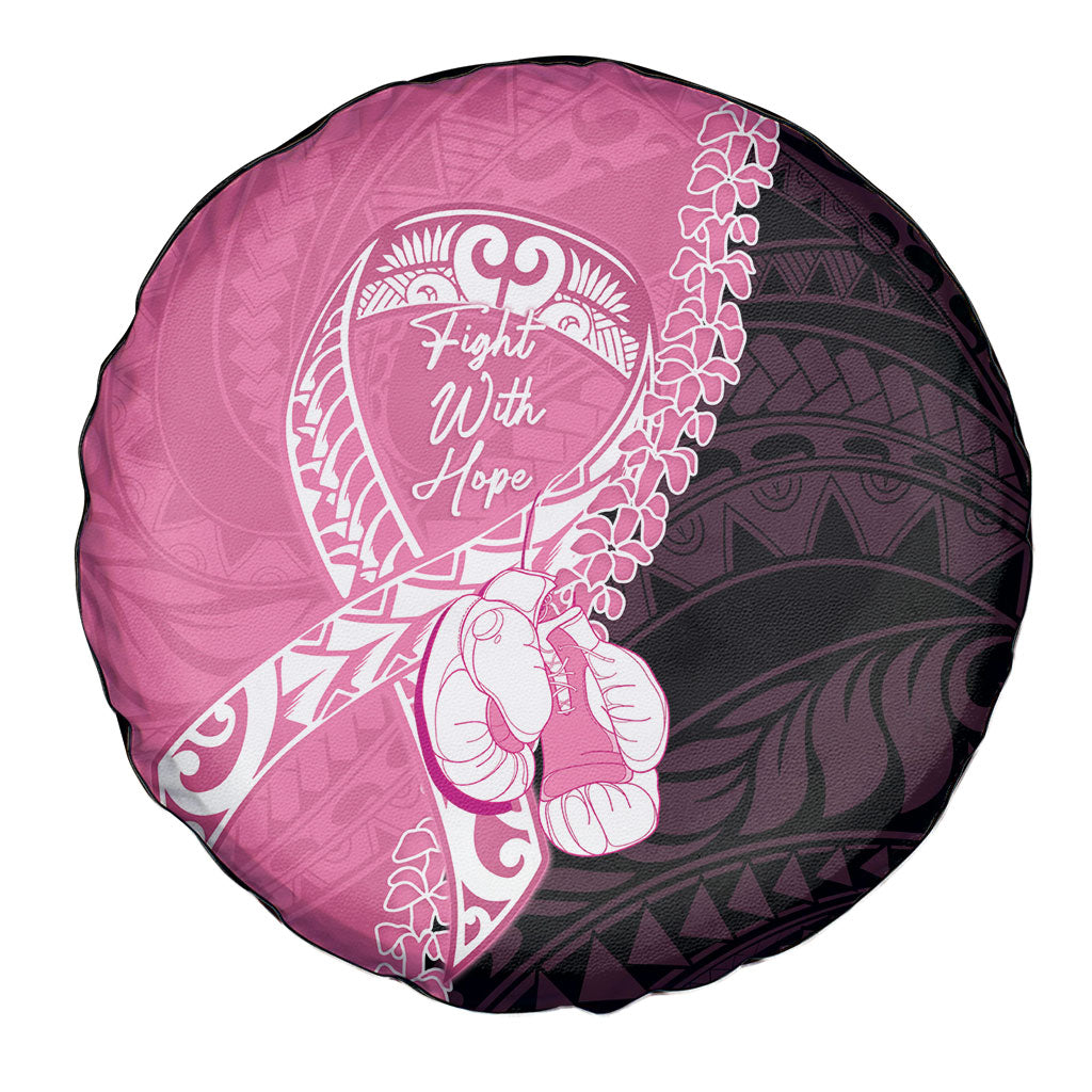 Polynesia Breast Cancer Awareness Spare Tire Cover Fight With Hope Pink Ribbon Boxing Gloves LT14 - Polynesian Pride