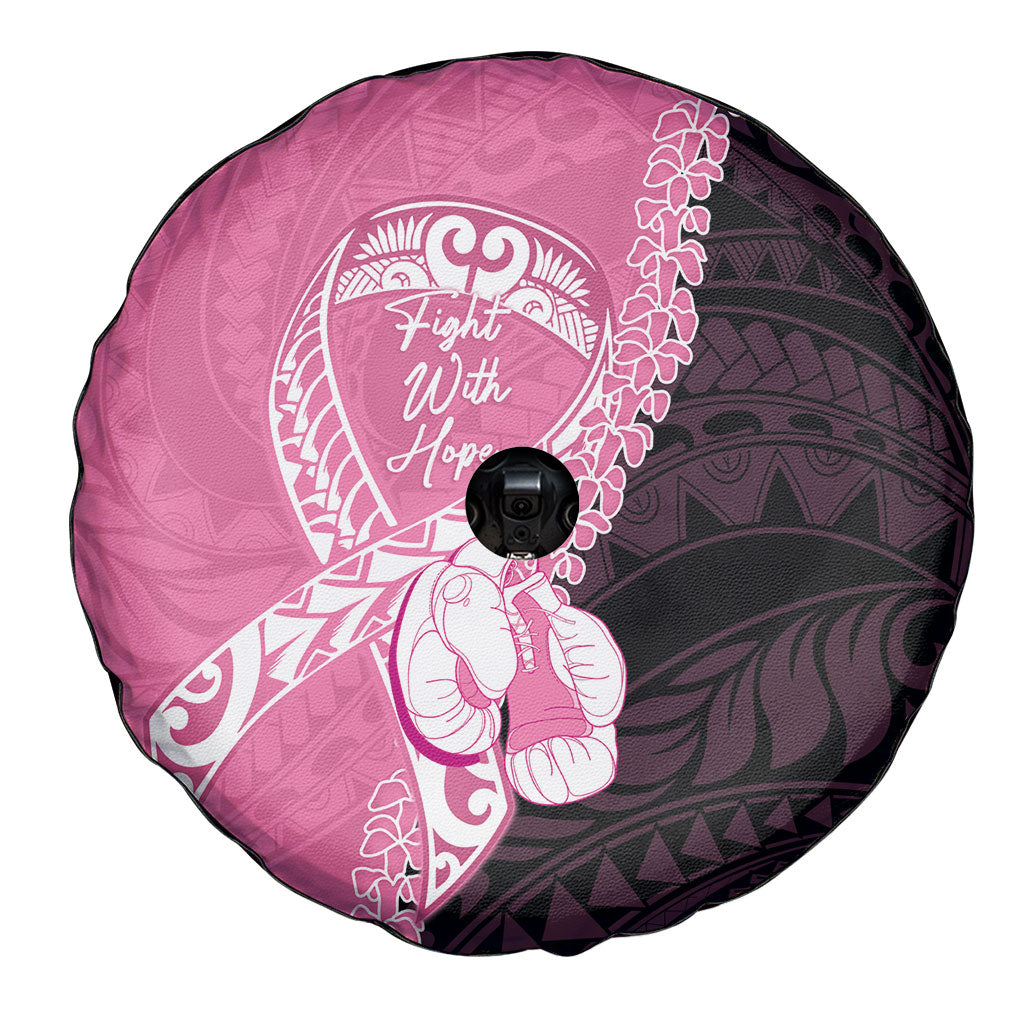 Polynesia Breast Cancer Awareness Spare Tire Cover Fight With Hope Pink Ribbon Boxing Gloves LT14 - Polynesian Pride