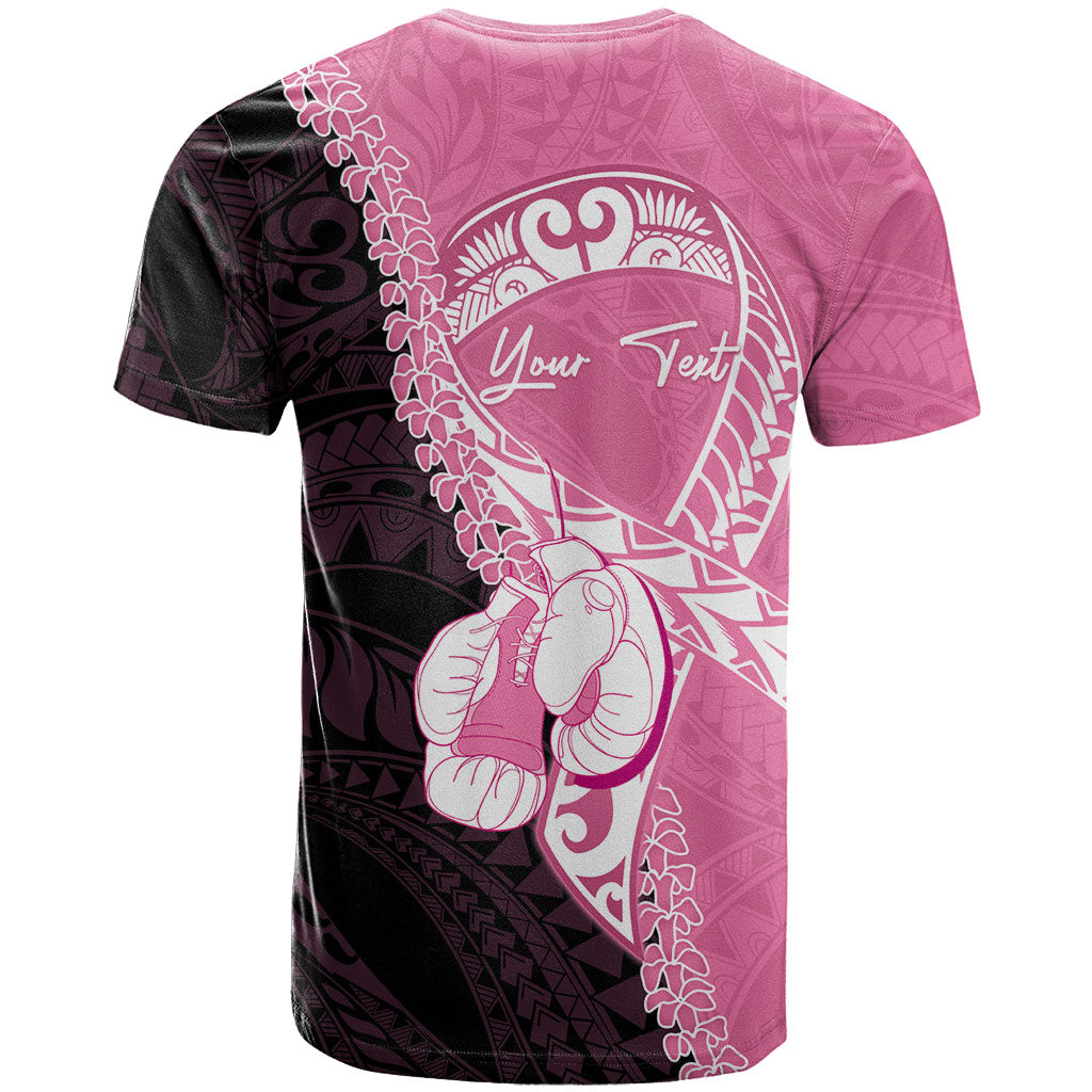Personalised Polynesia Breast Cancer Awareness T Shirt Fight With Hope Pink Ribbon Boxing Gloves LT14 - Polynesian Pride