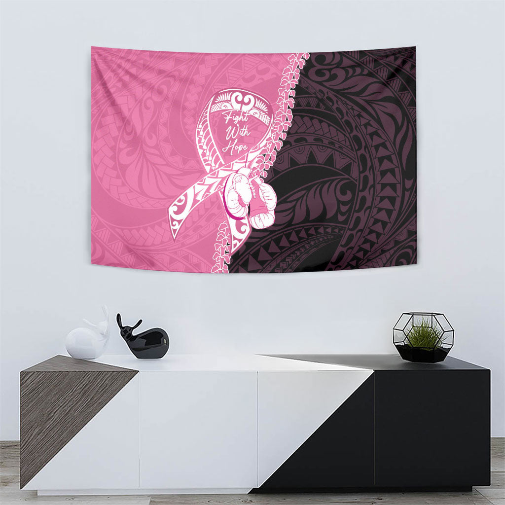 Polynesia Breast Cancer Awareness Tapestry Fight With Hope Pink Ribbon Boxing Gloves LT14 - Polynesian Pride