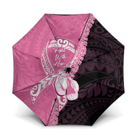 Polynesia Breast Cancer Awareness Umbrella Fight With Hope Pink Ribbon Boxing Gloves LT14 One Size Folded 11.42 inch Opened Diameter 37.4 inch Pink - Polynesian Pride