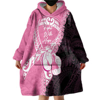 Personalised Polynesia Breast Cancer Awareness Wearable Blanket Hoodie Fight With Hope Pink Ribbon Boxing Gloves LT14 - Polynesian Pride