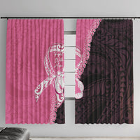Polynesia Breast Cancer Awareness Window Curtain Fight With Hope Pink Ribbon Boxing Gloves LT14 With Hooks Pink - Polynesian Pride