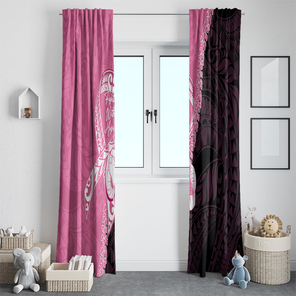 Polynesia Breast Cancer Awareness Window Curtain Fight With Hope Pink Ribbon Boxing Gloves LT14 - Polynesian Pride
