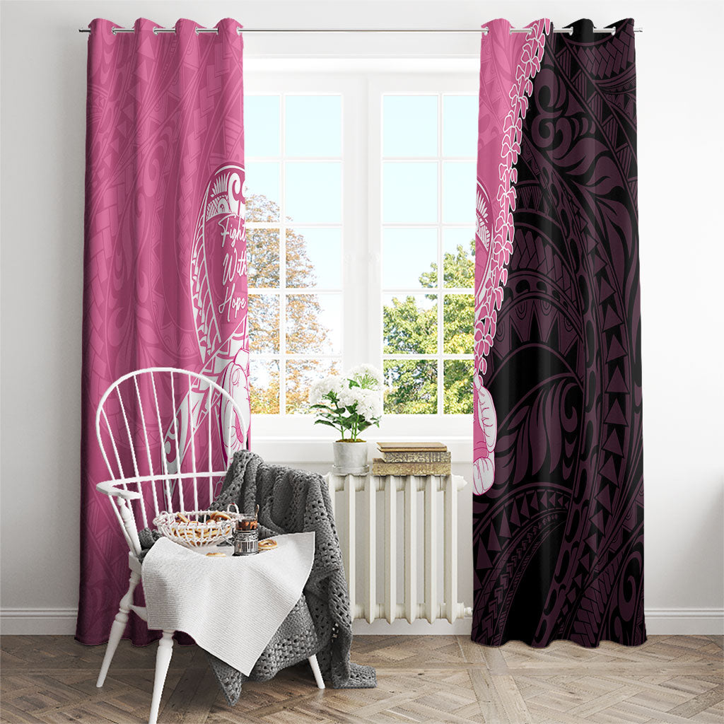 Polynesia Breast Cancer Awareness Window Curtain Fight With Hope Pink Ribbon Boxing Gloves LT14 - Polynesian Pride