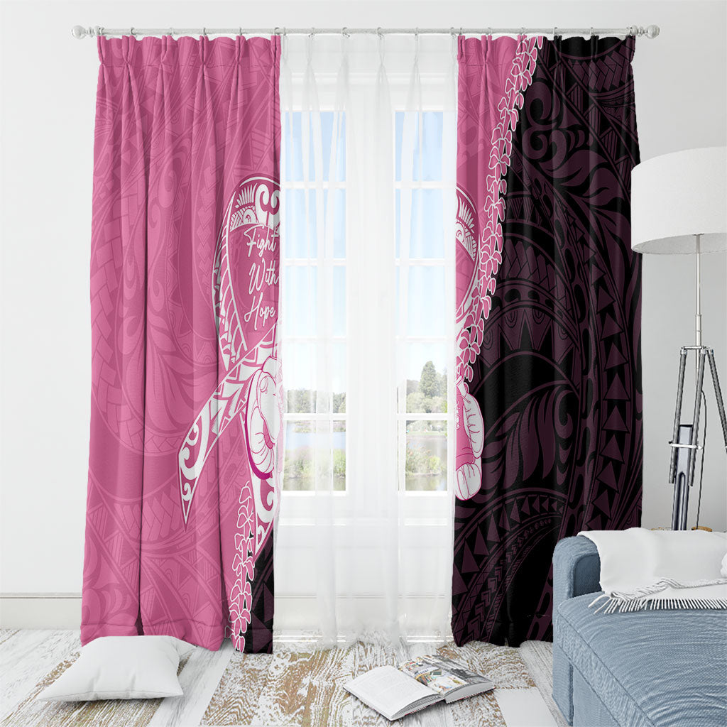 Polynesia Breast Cancer Awareness Window Curtain Fight With Hope Pink Ribbon Boxing Gloves LT14 - Polynesian Pride