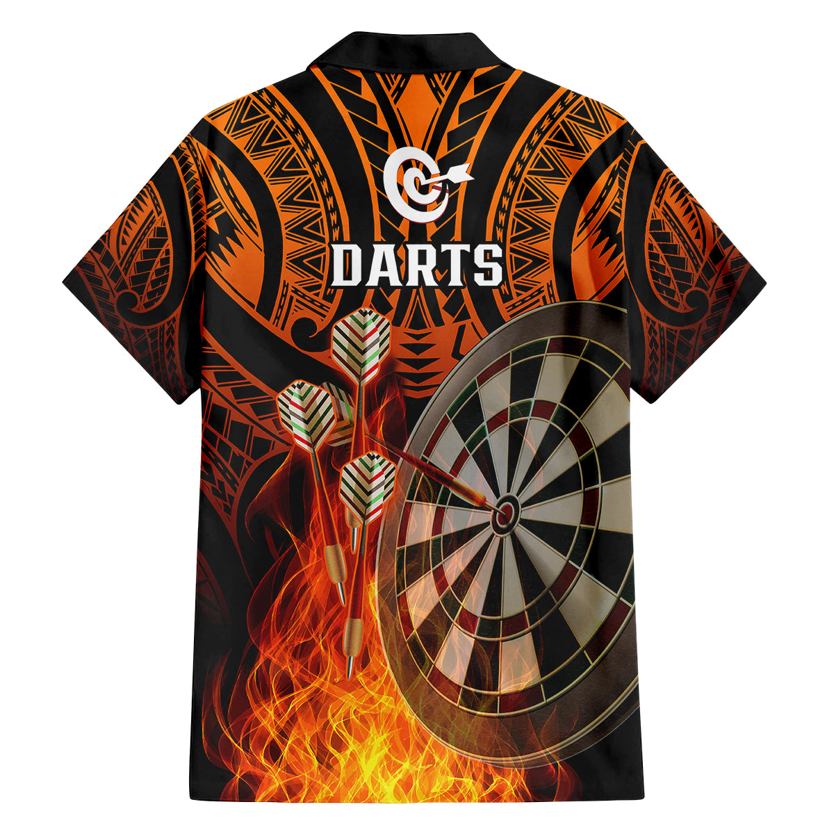 Personalised Polynesian Darts Family Matching Mermaid Dress and Hawaiian Shirt Fire Burning With Tribal Tattoo LT14 - Polynesian Pride
