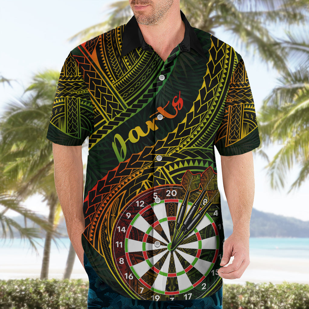 Personalised Polynesian Darts Hawaiian Shirt Dart Lovers Tribal Pattern Mix Tropical Leaves LT14 - Polynesian Pride