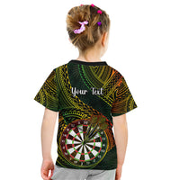 Personalised Polynesian Darts Kid T Shirt Dart Lovers Tribal Pattern Mix Tropical Leaves LT14 - Polynesian Pride