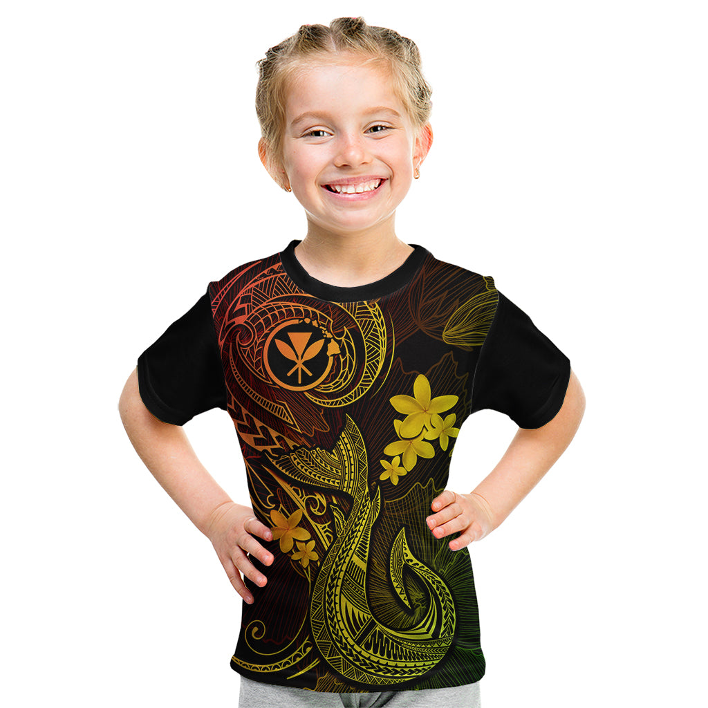 Hawaii Kid T Shirt Fish Hook Tattoo Mix Polynesian Plumeria Reggae Version LT14 Reggae - Polynesian Pride