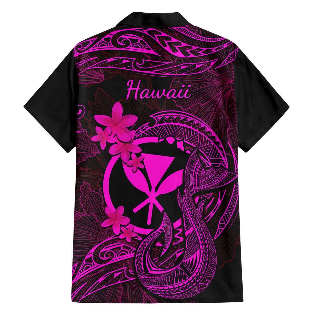Hawaii Family Matching Mermaid Dress and Hawaiian Shirt Fish Hook Tattoo Mix Polynesian Plumeria Pink Version LT14 - Polynesian Pride