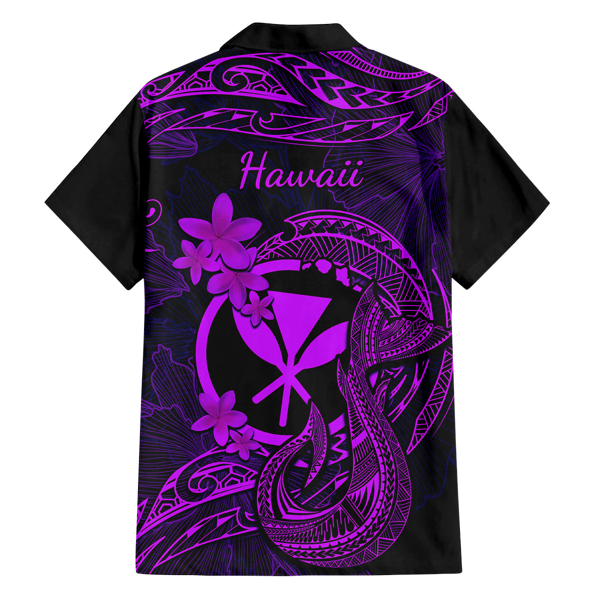 Hawaii Family Matching Mermaid Dress and Hawaiian Shirt Fish Hook Tattoo Mix Polynesian Plumeria Purple Version LT14 - Polynesian Pride