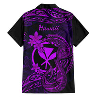 Hawaii Family Matching Mermaid Dress and Hawaiian Shirt Fish Hook Tattoo Mix Polynesian Plumeria Purple Version LT14 - Polynesian Pride