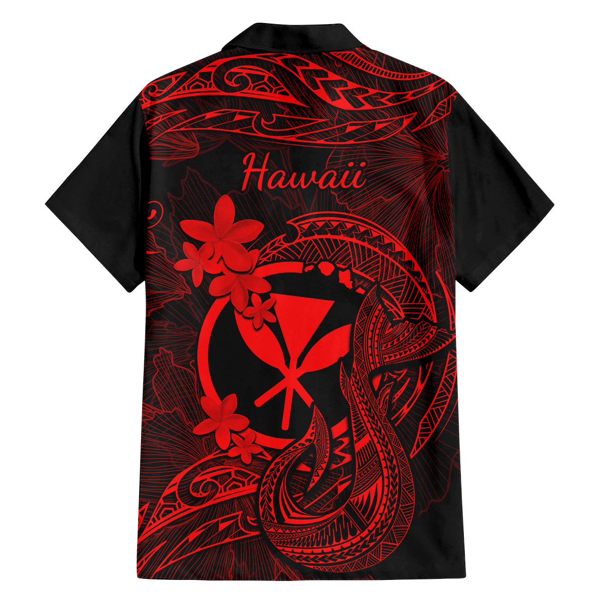Hawaii Family Matching Mermaid Dress and Hawaiian Shirt Fish Hook Tattoo Mix Polynesian Plumeria Red Version LT14 - Polynesian Pride