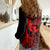 Hawaii Women Casual Shirt Fish Hook Tattoo Mix Polynesian Plumeria Red Version LT14 - Polynesian Pride