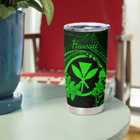 Hawaii Tumbler Cup Fish Hook Tattoo Mix Polynesian Plumeria Green Version