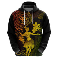 Hawaii Hoodie Hula Girl Mix Polynesian Plumeria Reggae Version LT14 - Polynesian Pride
