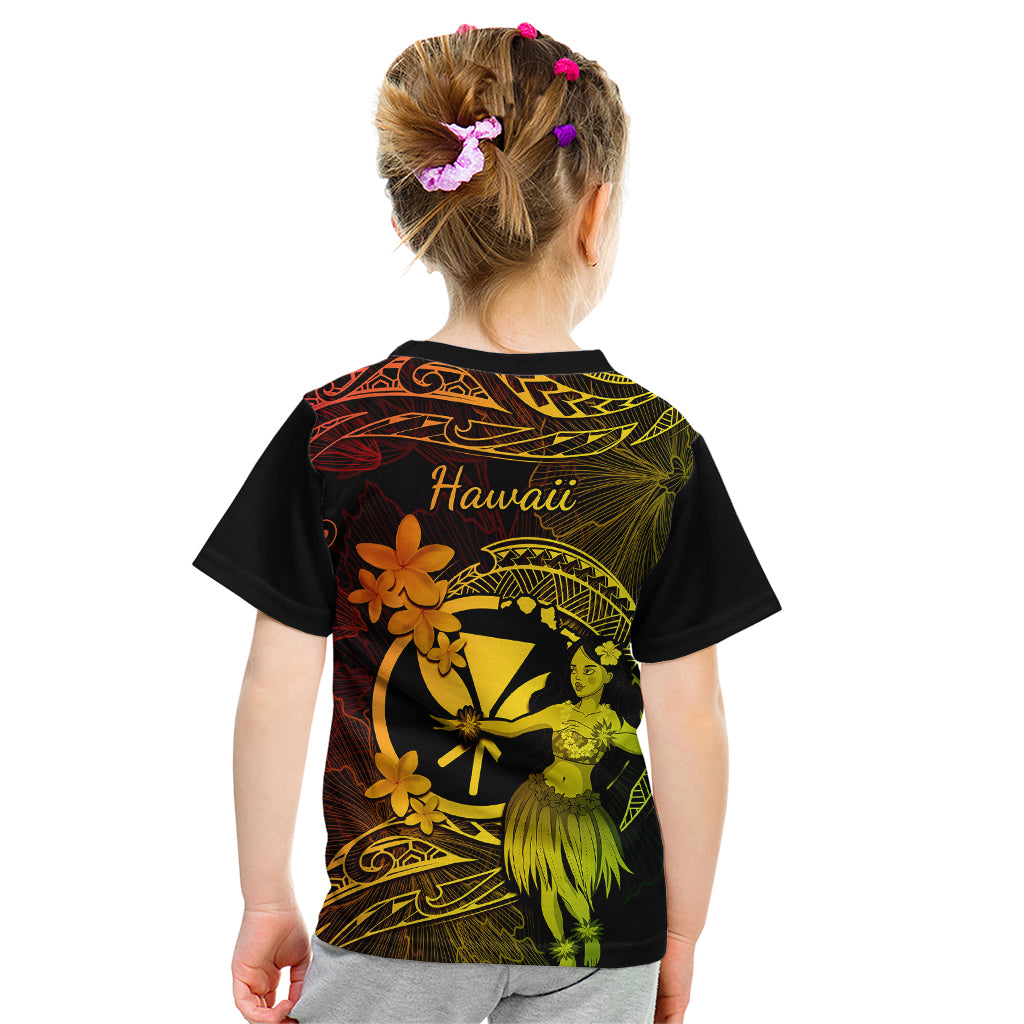 Hawaii Kid T Shirt Hula Girl Mix Polynesian Plumeria Reggae Version LT14 - Polynesian Pride