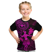 Hawaii Kid T Shirt Hula Girl Mix Polynesian Plumeria Pink Version LT14 Pink - Polynesian Pride