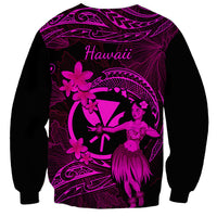 Hawaii Sweatshirt Hula Girl Mix Polynesian Plumeria Pink Version LT14 - Polynesian Pride