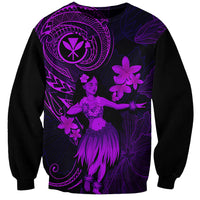 Hawaii Sweatshirt Hula Girl Mix Polynesian Plumeria Purple Version LT14 Unisex Purple - Polynesian Pride