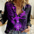 Hawaii Women Casual Shirt Hula Girl Mix Polynesian Plumeria Purple Version LT14 Female Purple - Polynesian Pride