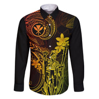 Hawaii Family Matching Short Sleeve Bodycon Dress and Hawaiian Shirt King Kamehameha Mix Polynesian Plumeria Reggae Version LT14 Dad's Shirt - Long Sleeve Reggae - Polynesian Pride