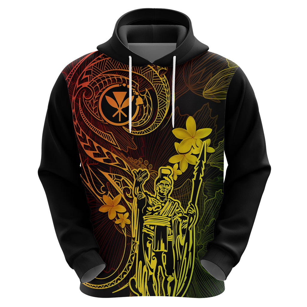Hawaii Hoodie King Kamehameha Mix Polynesian Plumeria Reggae Version LT14 - Polynesian Pride
