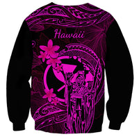 Hawaii Sweatshirt King Kamehameha Mix Polynesian Plumeria Pink Version LT14 - Polynesian Pride