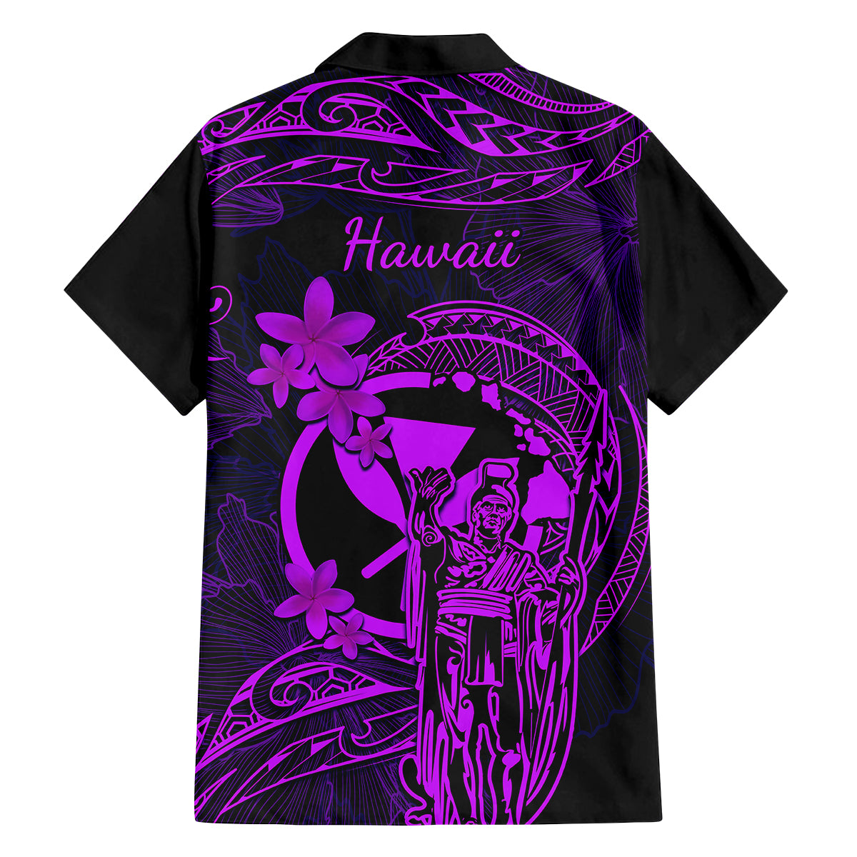 Hawaii Kid Hawaiian Shirt King Kamehameha Mix Polynesian Plumeria Purple Version LT14 - Polynesian Pride
