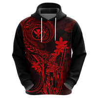 Hawaii Hoodie King Kamehameha Mix Polynesian Plumeria Red Version LT14 - Polynesian Pride