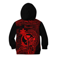 Hawaii Kid Hoodie King Kamehameha Mix Polynesian Plumeria Red Version LT14 - Polynesian Pride