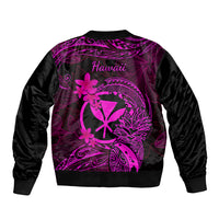 Hawaii Bomber Jacket Pineapple Mix Polynesian Plumeria Pink Version LT14 - Polynesian Pride