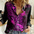 Hawaii Women Casual Shirt Pineapple Mix Polynesian Plumeria Pink Version LT14 Female Pink - Polynesian Pride