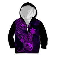 Hawaii Kid Hoodie Pineapple Mix Polynesian Plumeria Purple Version LT14 - Polynesian Pride