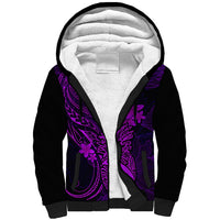 Hawaii Sherpa Hoodie Pineapple Mix Polynesian Plumeria Purple Version LT14 Unisex Purple - Polynesian Pride