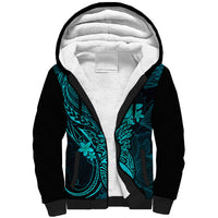 Hawaii Sherpa Hoodie Pineapple Mix Polynesian Plumeria Turquoise Version LT14 Unisex Turquoise - Polynesian Pride
