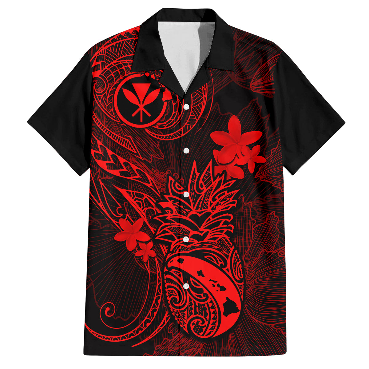 Hawaii Kid Hawaiian Shirt Pineapple Mix Polynesian Plumeria Red Version LT14 Kid Red - Polynesian Pride
