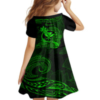 Hawaii Kid Short Sleeve Dress Pineapple Mix Polynesian Plumeria Green Version LT14 - Polynesian Pride