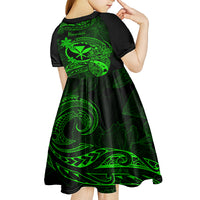 Hawaii Kid Short Sleeve Dress Pineapple Mix Polynesian Plumeria Green Version LT14 - Polynesian Pride
