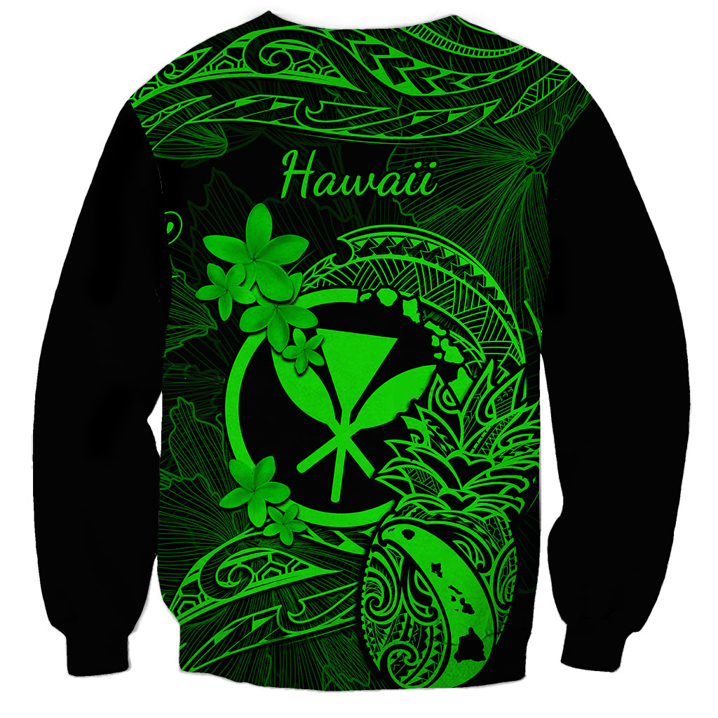 hawaii-sweatshirt-pineapple-mix-polynesian-plumeria-green-version