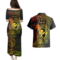 hawaii-couples-matching-puletasi-dress-and-hawaiian-shirt-shaka-tattoo-mix-polynesian-plumeria-reggae-version