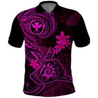 Hawaii Polo Shirt Shaka Tattoo Mix Polynesian Plumeria Pink Version LT14 Pink - Polynesian Pride