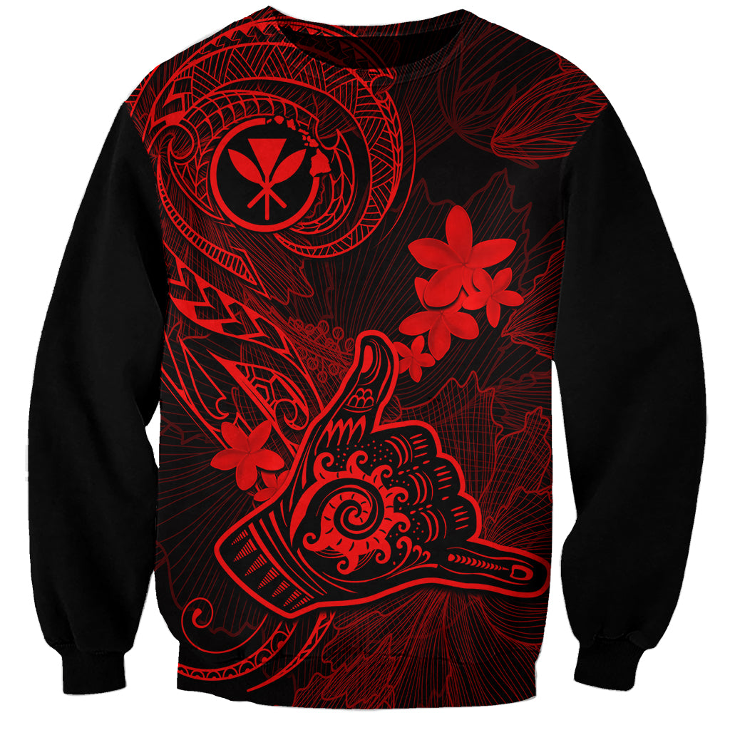 hawaii-sweatshirt-shaka-tattoo-mix-polynesian-plumeria-red-version