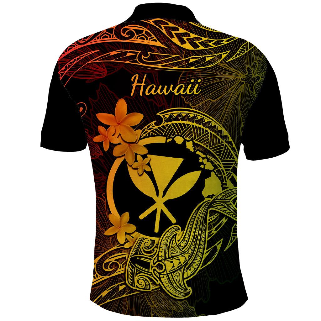 Hawaii Polo Shirt Hammerhead Shark Tattoo Mix Polynesian Plumeria Reggae Version LT14 - Polynesian Pride