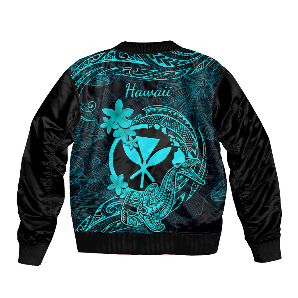 hawaii-sleeve-zip-bomber-jacket-hammerhead-shark-tattoo-mix-polynesian-plumeria-turquoise-version