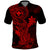 Hawaii Polo Shirt Hammerhead Shark Tattoo Mix Polynesian Plumeria Red Version LT14 Red - Polynesian Pride